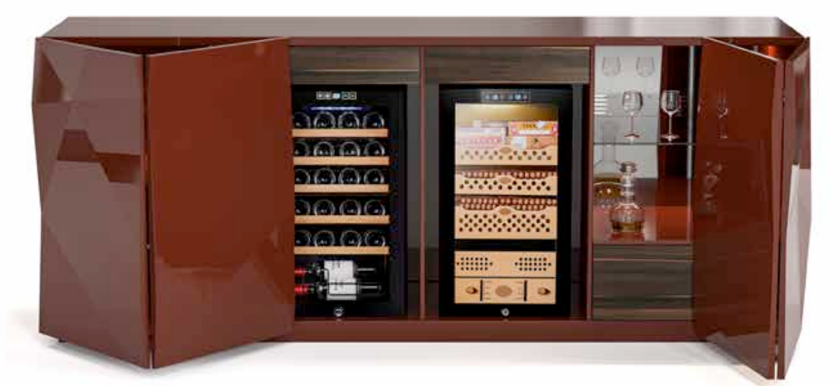 Crimson Silhouette Wine Cabinet